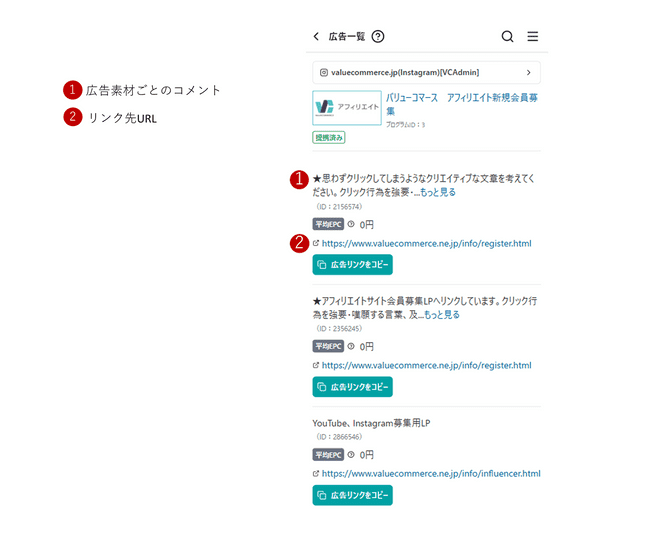 スマートフォンでの広告表示イメージ